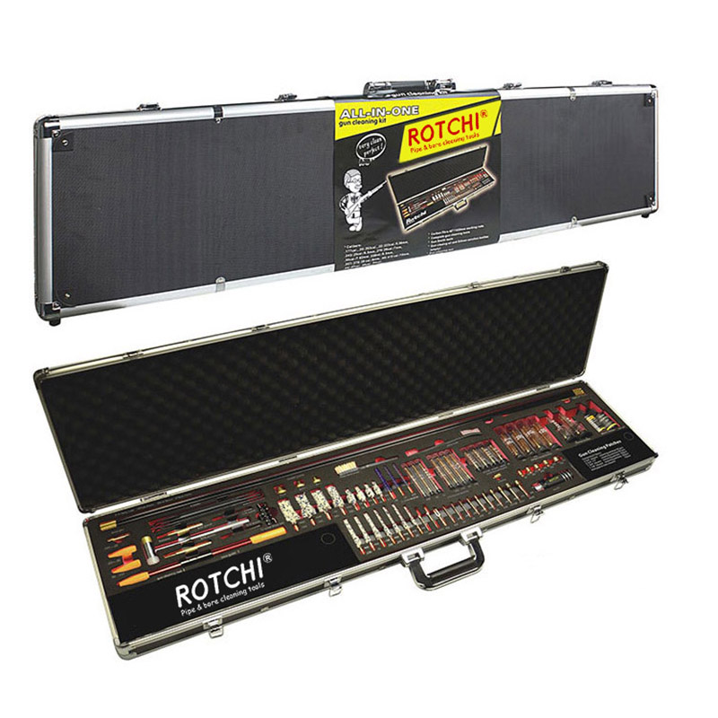 Kit de limpieza de pistola con estuche de aluminio de lujo todo en uno