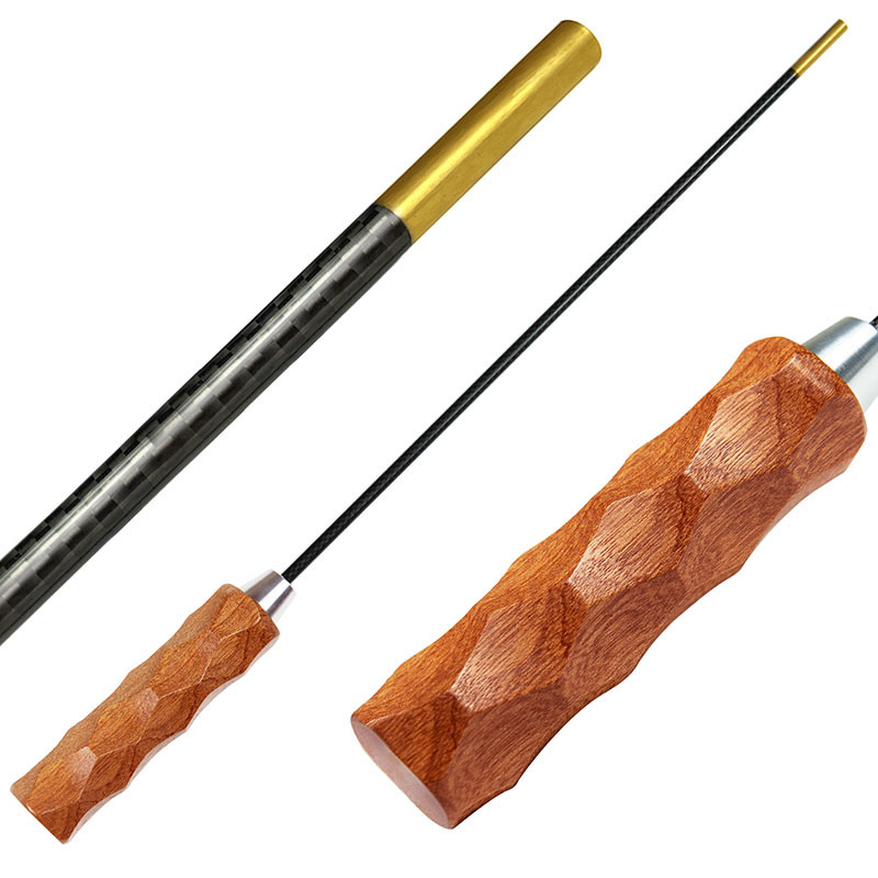 Palo de limpieza de pistola de fibra de carbono, mango de madera súper, pistola, rifle, escopeta