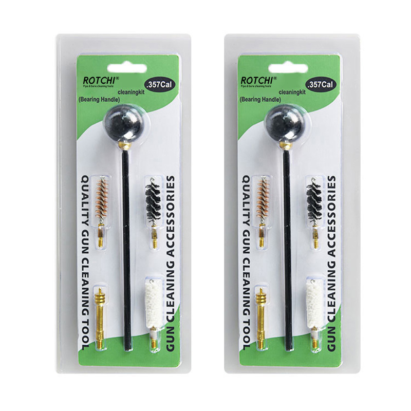Kit de limpieza de armas con mango de bola para pistolas o pistolas