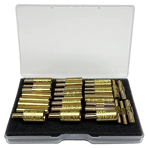 Adaptadores de montaje para varilla de limpieza de pistola, paquete de 30 Uds., 5-40, 8-32, 10-32, 5/16-27, roscas M3 M4 M5 en conector de varilla macho y hembra