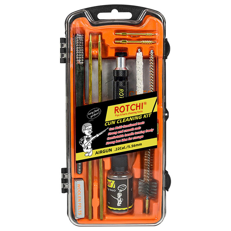 Kit de limpieza de rifle Estuche naranja Botella de aceite