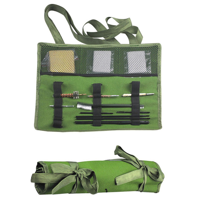Kit de limpieza de rifle con bolsa enrollable