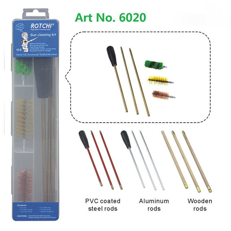 Kit de limpieza de pistola con estuche de plástico transparente para escopeta