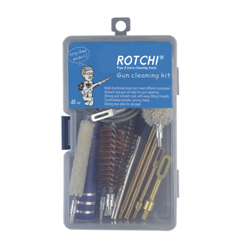 Kit de limpieza de pistola universal empaquetado en caja de plástico