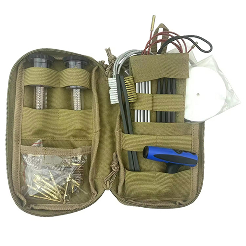 Kit de limpieza de pistola universal, bolsa táctica, cepillos para orificio y recámara, varillas de acero inoxidable