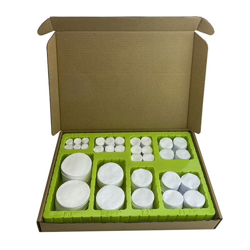 Caja de ampolla de parches de limpieza de pistola cuadrada de tela de algodón blanca universal